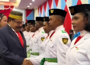 Gubernur Kukuhkan Anggota Paskibraka Papua Pegunungan Tahun 2026 di Wamena